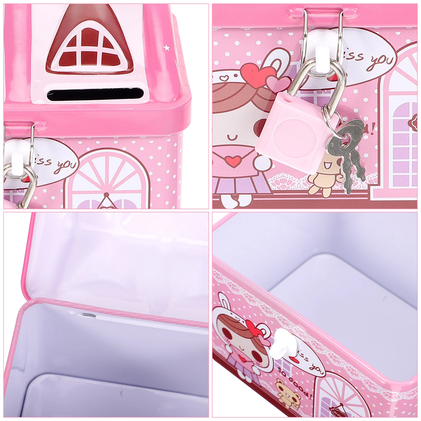 

Cartoon Piggy Bank Unicorn Coin Storage Jar Lock Suitable for Bedroom naments Money Pot Saving