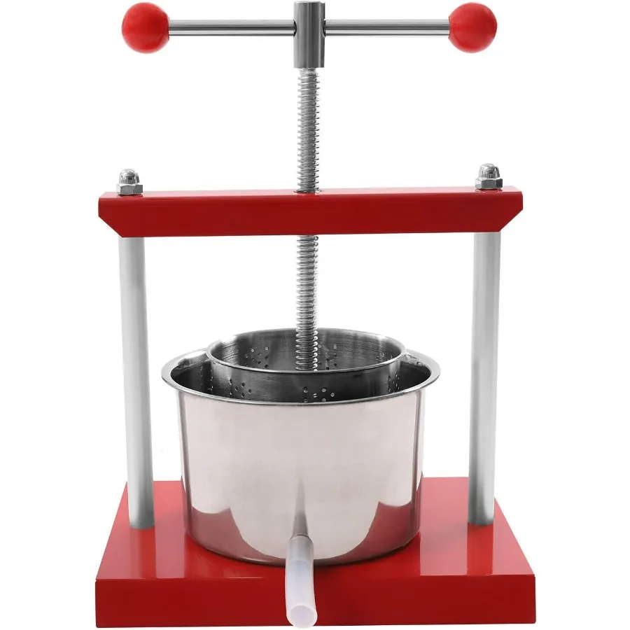 

Durable 3L/6L Stainless Steel Cheese Tincture Herb Fruit Wine Manual Press for Making Wine or Juice from Honey (3L)