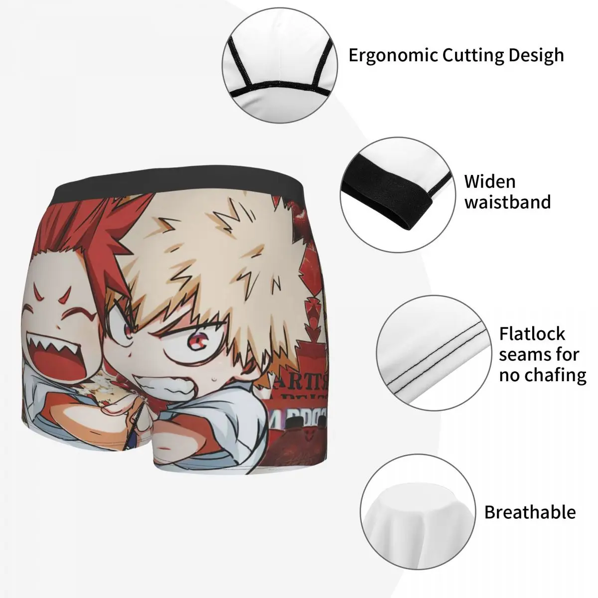 Eijiro kirishima e bakugo cuecas breathbale calcinha masculina cueca estampada shorts boxer briefs