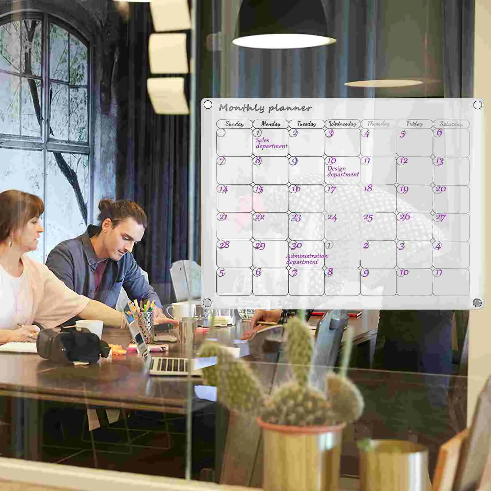 2 Pcs Refrigerator Office Fridge Weekly Planner Acrylic Magnetic Board Clear Calendar