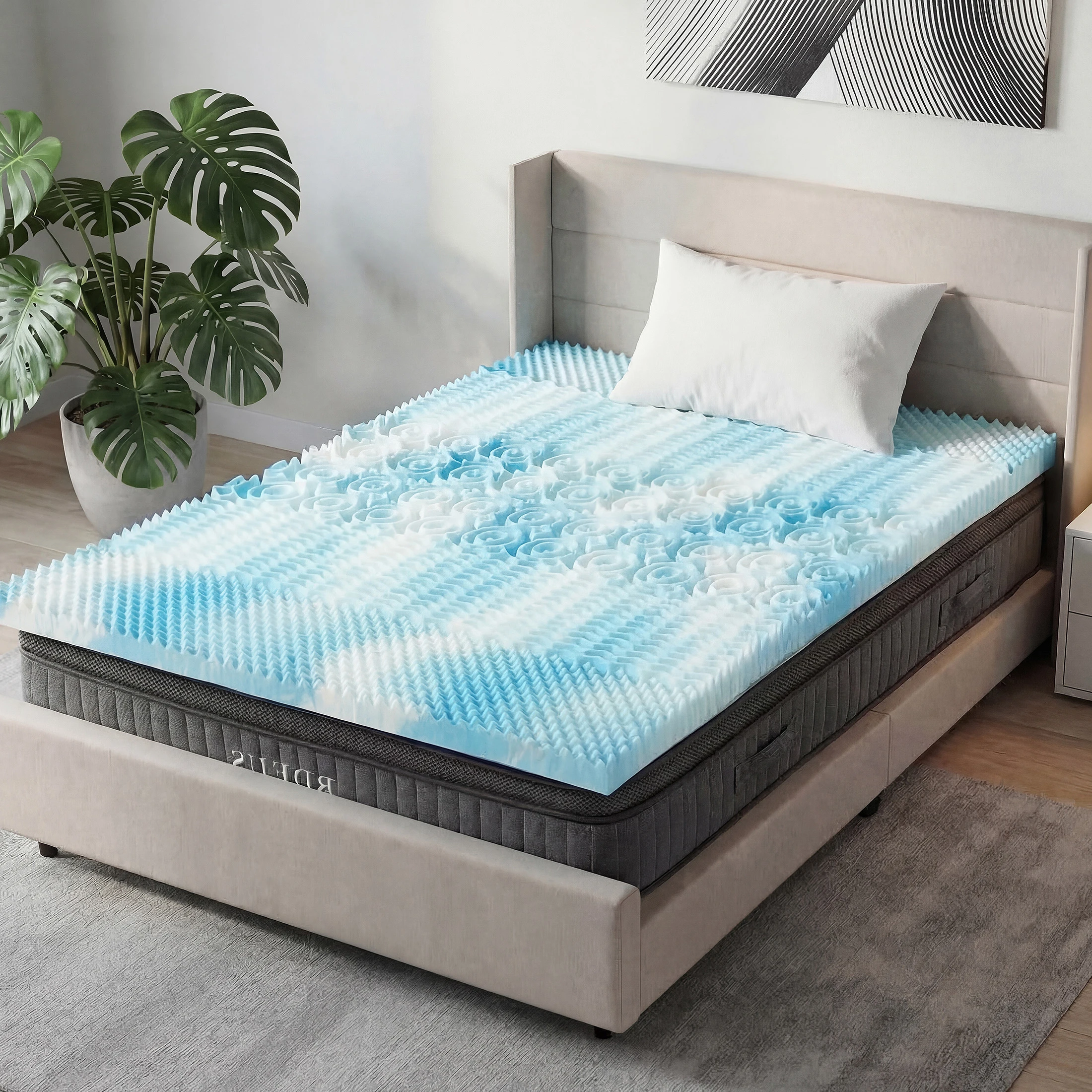 MCQ Memory Foam Mattress Topper 3 Inch Thick Gel Infused Cooling Toppers Pad for Full Size Bed Sleeper Sofa CertiPUR US Certifie