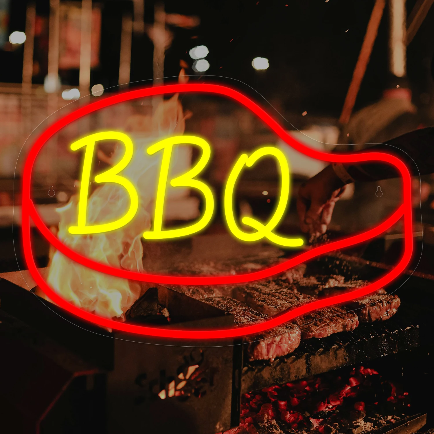 

1 piece BBQ LED neon sign, suitable for grill restaurant front shop decoration, suitable for families, bars, parties