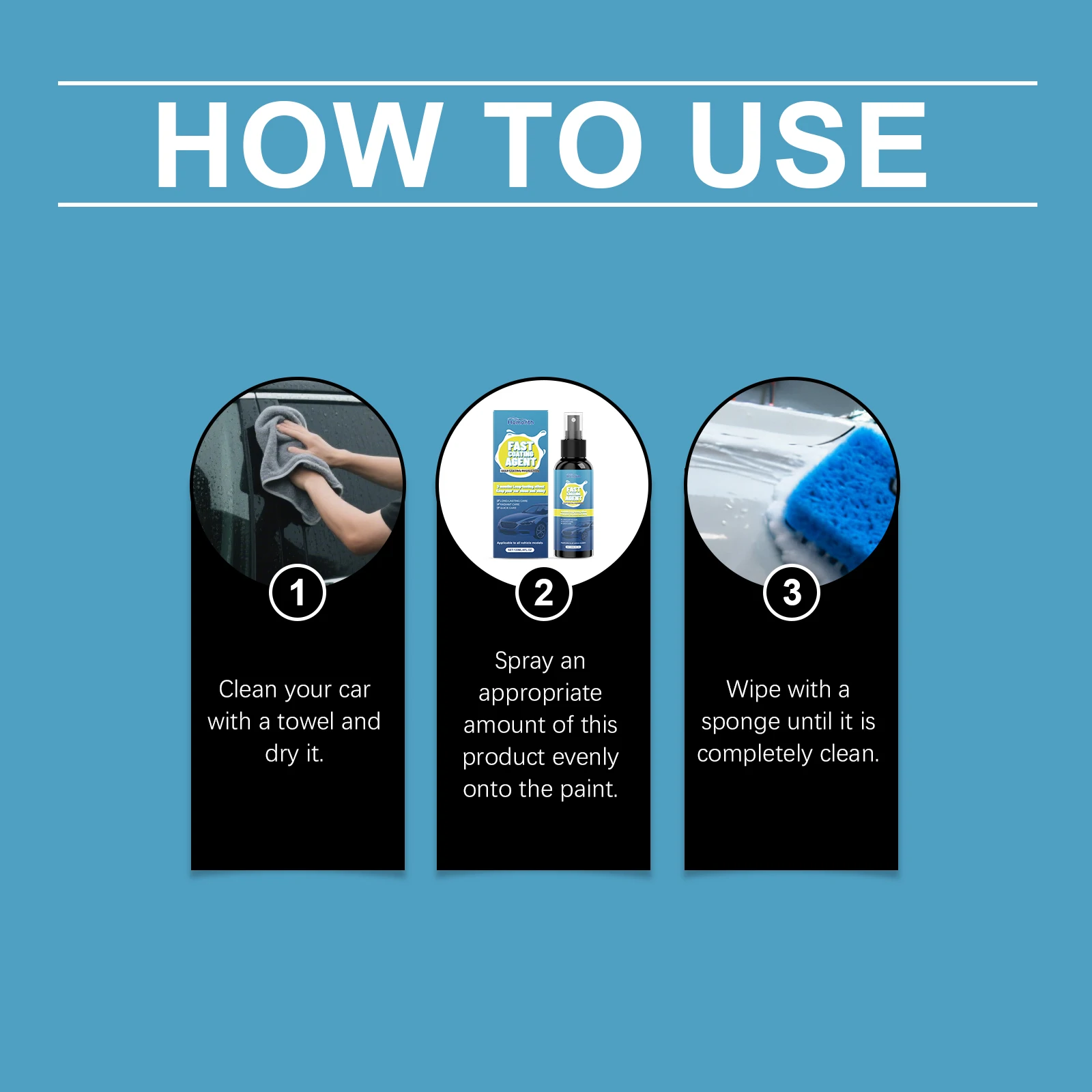 Afbeelding 7: Coatingspray voor dagelijkse autoverzorging – reinigt vlekken verwijdert de glans herstelt de glans verbetert de glans en behoudt het voertuiguitstraling