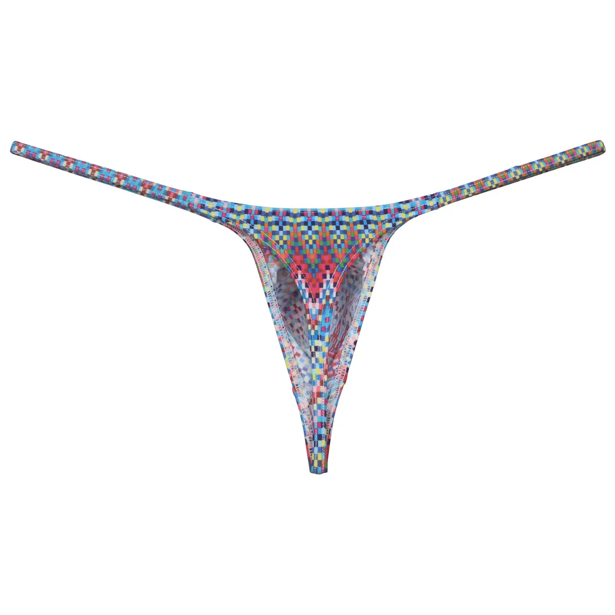 Men\'s Print G-string Mini Swim Thongs Supportive Pouch T-back Bikini Briefs Swimwear Breathable Ultrathin Strings Soft Underwear