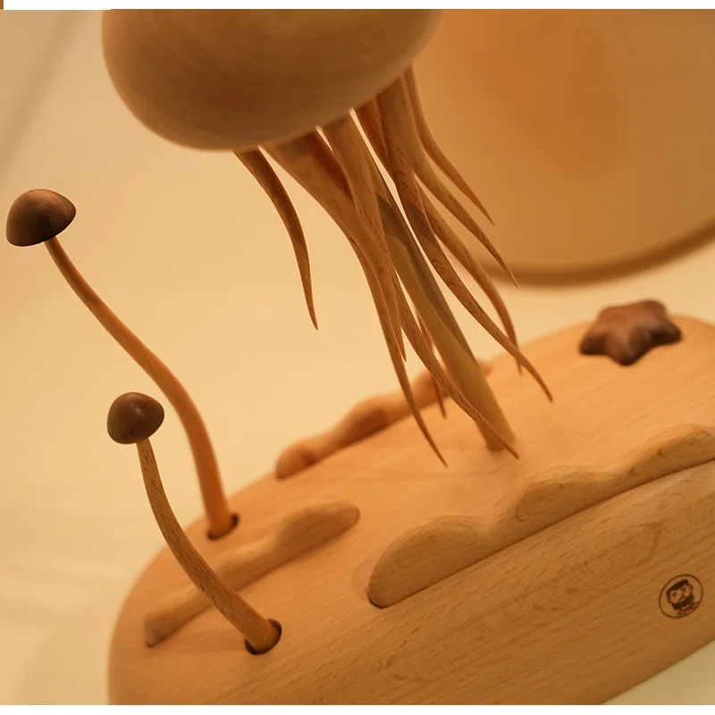 جديد الإبداعية اليدوية خشبية الميكانيكية قنديل البحر لعبة مضحك الحرف اليدوية الميكانيكية زخرفة للمنزل منضدية ديكور