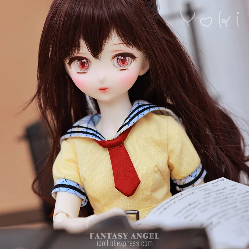 Fantasy Angel 1/4 Yoki BJD Doll MSD Resin Toys Campus Casual Style Dress Ball Jointed Doll Birthday Present Dolls for Girls