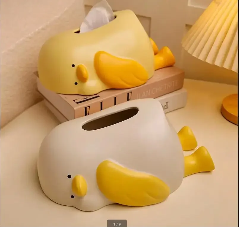 

Cute Duck Tissue Box Decoration Ceramic Paper Box Crafts Living Room Dining Table Tissue Storage Box Nordic Home Decoration Art