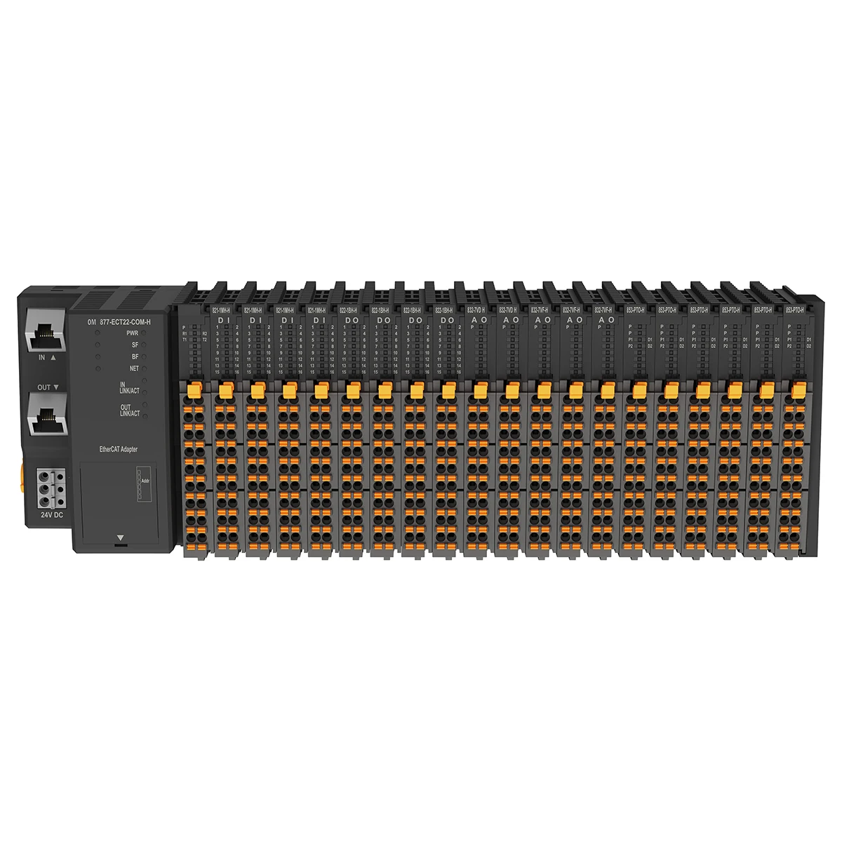 PLC SM877H Serial Communication EtherCAT Bus Coupler IO Module Expandable To 32 Modules