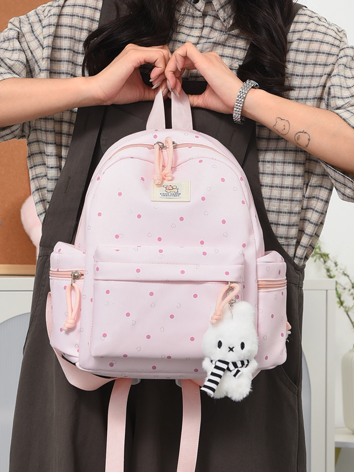 超軽量子供用リュックサック-女の子用-小学年生～3年生向け-負担軽減-高い審美性-ダブルショルダーバッグ-ピンク-スクールバッグ