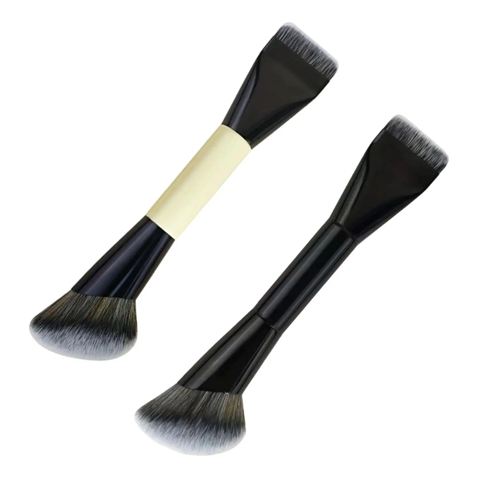 Pincel de maquiagem dupla final pincel facial traceless fundação escova para creme líquido fundação pó aplicação mistura polimento