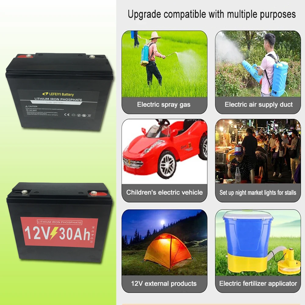 12V 30AH For family solar street lights wind energy storage High performance new battery pack LifePo4 battery With BWS