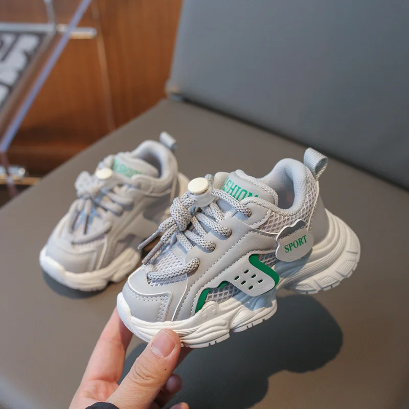 2024 Lente Nieuwe Kinderschoenen Dubbel Mesh Ademende Meisjes Sneakers Mode Soft Bottom Jongens Hardloopschoenen Generatie Haar