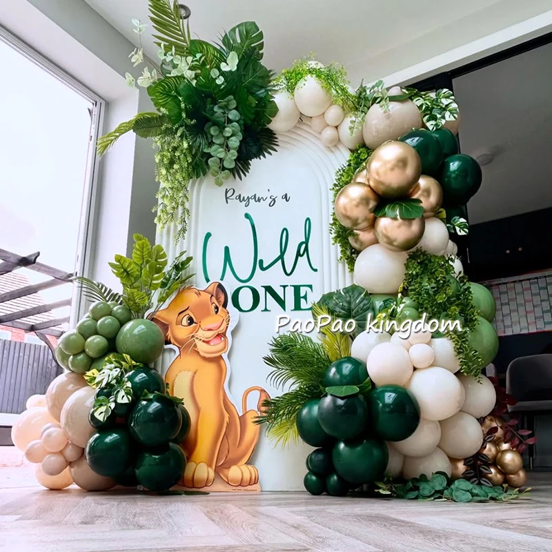 1 ensemble Simba roi Lion fête thème guirlande arc ballon enfants fête d'anniversaire fournitures bébé douche cadeaux décorations
