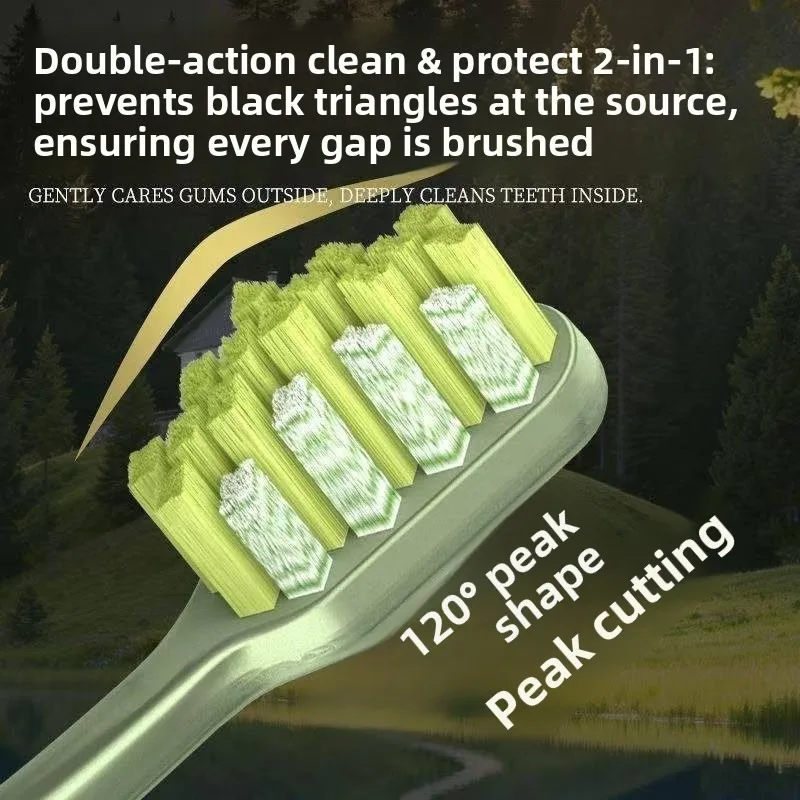 4pcs  Premium Medium Hard Spiral Bristle Toothbrush Remove Smoke Stains Deep Clean Adult Daily Oral Care Toothbrush Wholesale