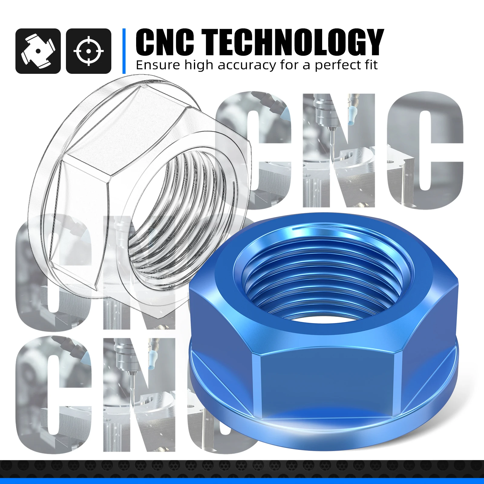 NICECNC M16 X P1.5 Front Wheel Axle Shaft Lock Nut Screw For YAMAHA YZ125 YZ250 2005-2021 YZ250F YZ450F 2005-2013 WR250F WR450F