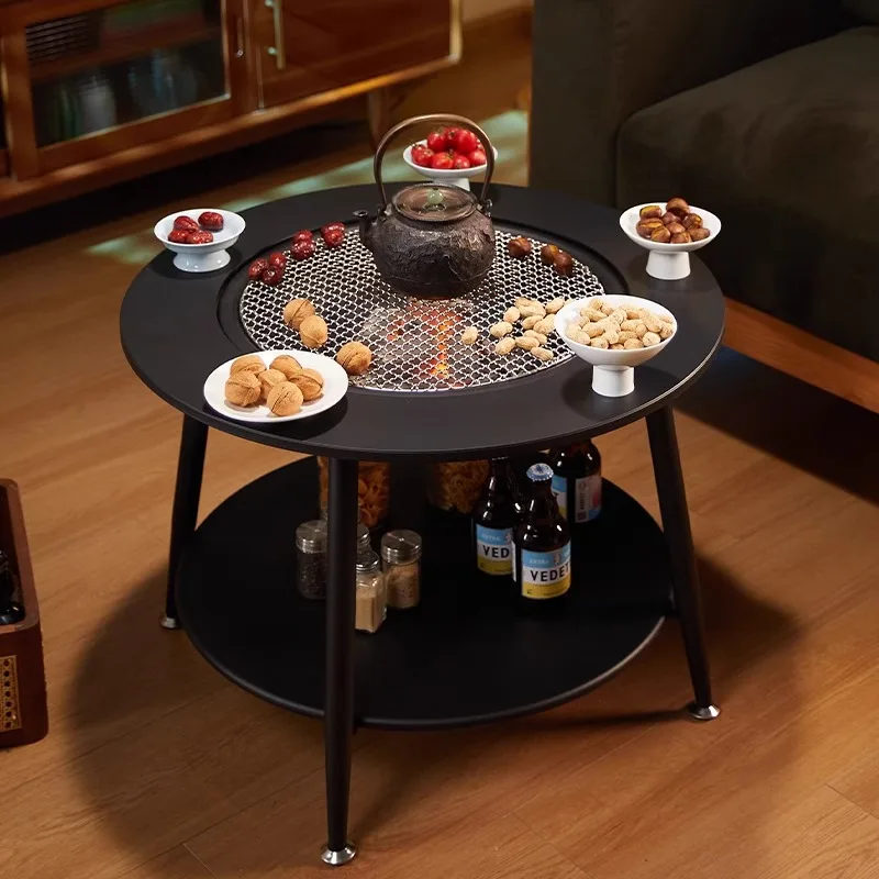 

Furnace tea table Household indoor full set Winter heating Garden grill Outdoor picnic camping BBQ table