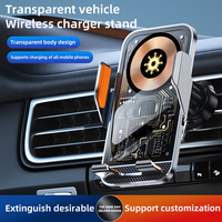 Universal Car Wireless Charging Mobile Phone Holder Air Outlet Navigation Bracket Transparent Vehicle Mount for Smartphones