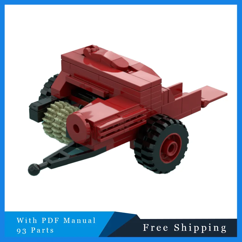 

93 PCS Engineering Vehicle Series Farm Hay Red Packer Modular MOC Building Blocks Children's Puzzle DIY Assembly Festival Gift