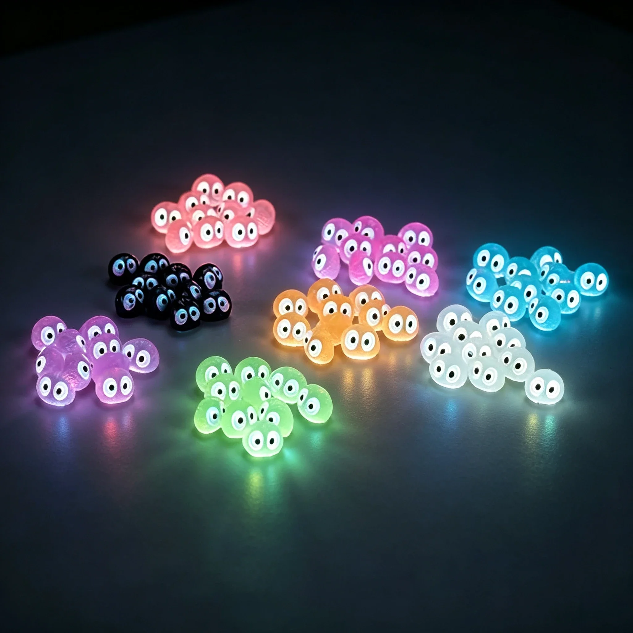 100PCS Luminous Mini Resin Ghost Tree Elves Decorations Glow in The Dark Halloween Christmas Fairy Garden for Cake/Party Decor view 5