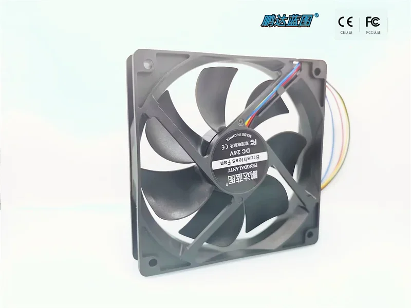 12025 dual ball bearing PWM temperature control 12V computer case 24V frequency conversion 12CM cooling fan 120*120*25MM