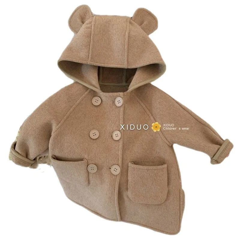Girls Woolen Coat Jacket Cotton Outwear Overcoat 2023 Dazzling Warm Thicken Plus Velvet Winter Autumn Teenager Children\'s Clothi