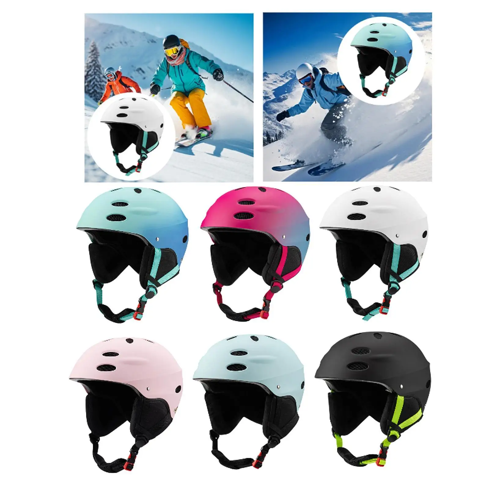 

Ski Helmet Adjustable Fitting Impact Resistance Skiing Accessories for Rock Climbing Snowboard Biking Roller Skating Teens
