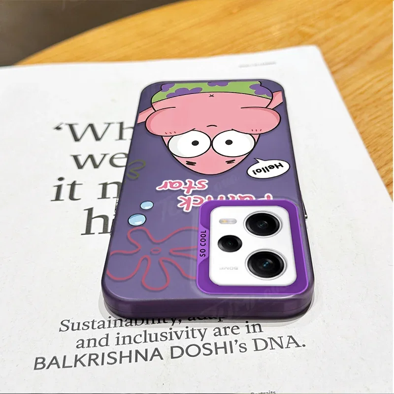 Plating Phone Case For Xiaomi Redmi Note 13 12 11 Pro Plus 10 9 Pro Max 12S 11S 10S 9S 12C 13C Cartoon Cute SpongeBobs Back Capa image 6