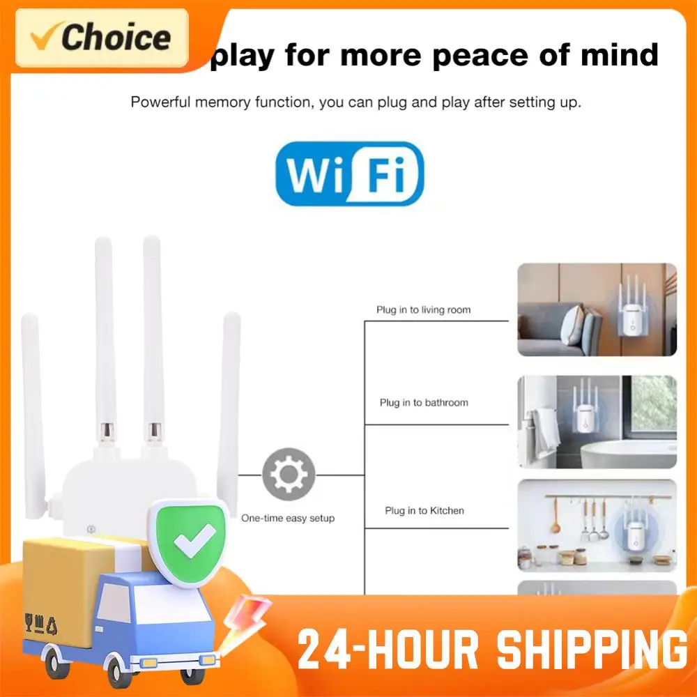 

Усилитель Wi-Fi сигнала 1200/300 Мбит/с, расширитель сети 2.4G/5G, 4 антенны, беспроводной маршрутизатор