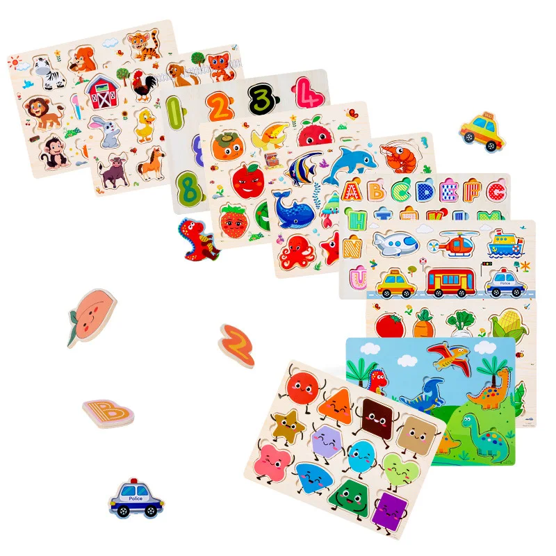 

Montessori Baby Puzzle Educational Toys for Children Baby Game Puzzle Board Jigsaw Child Puzzle Wooden Puzzles for 2-3Year Kids