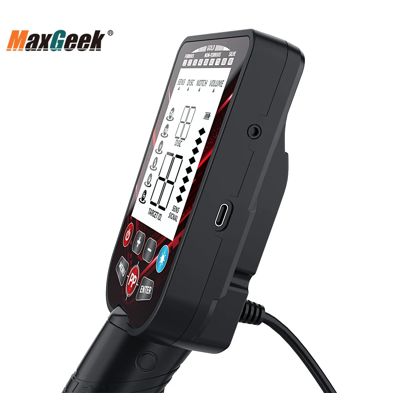 GT963 Ondergrondse metaaldetector Waterdichte detectiesonde Schatzoeker Outdoor Zeldzame metaalacht met achtergrondverlichtingsfunctie