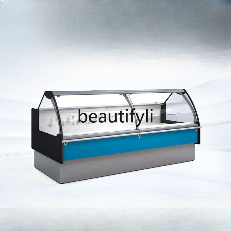 

Horizontal Large Capacity Refrigerated Cabinet Air Cooled Deli Cabinet Commercial Supermarket Fresh Meat Cabinet