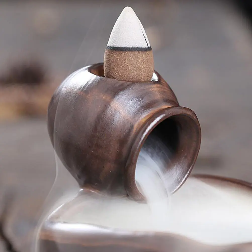 

Backflow Incense Burner Ceramic Desktop Decor Zen Censer Aroma Stove For Home Office Yoga Ceremony