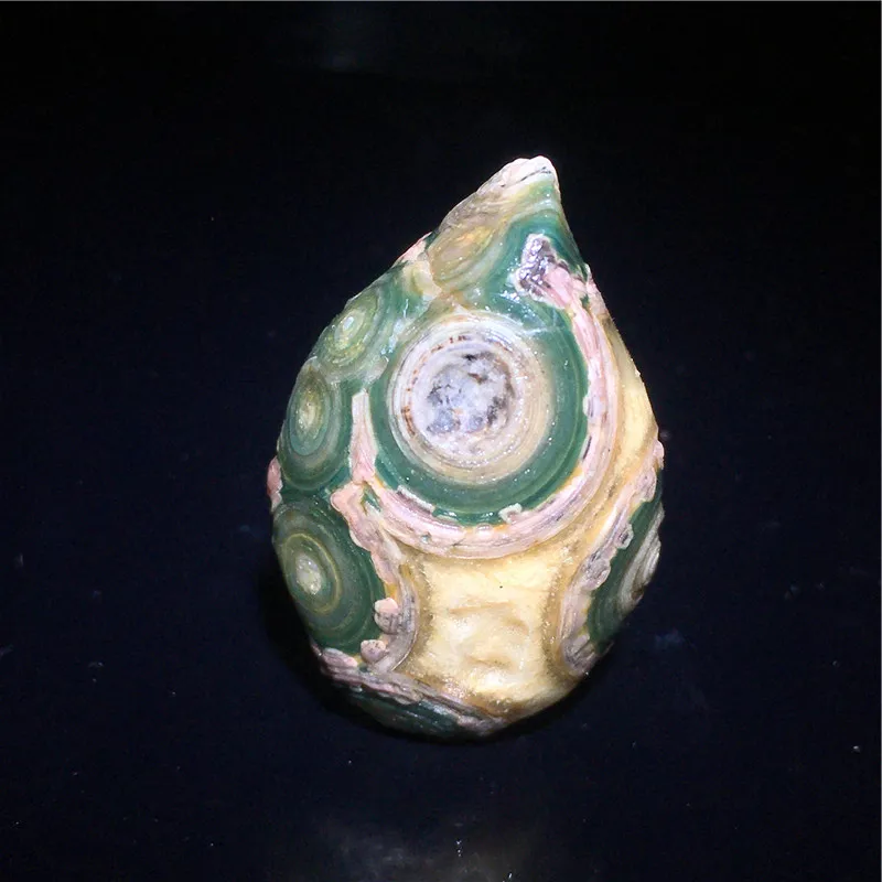 Selected Mongolian beautiful surface agate eye stone rough natural Tang Sancai eye stone coin stone shape leakage