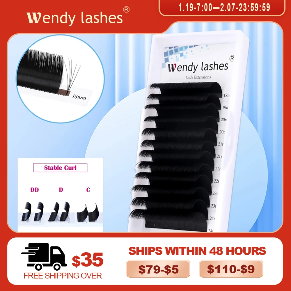 Wendy Lashes Easy Fan Lashes Premade Volume Fans Eyelash Extension Fast Blooming Fans Mink Lashes Natural Silk Lash Extension