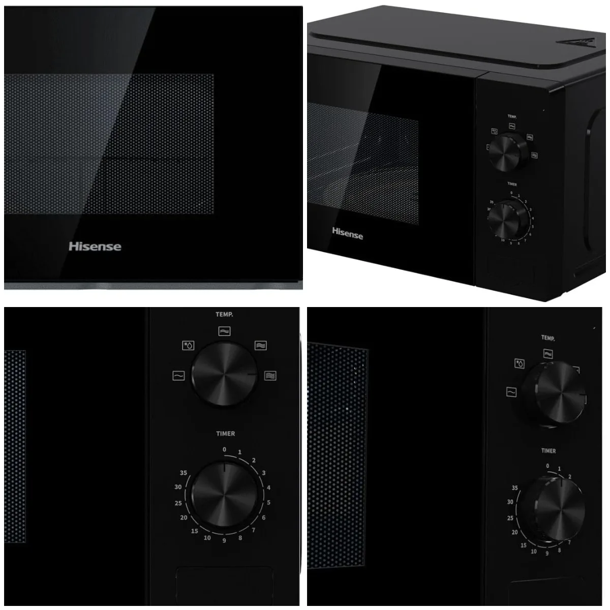 H20MOBP1, Mikrowelle, 20 l Fassungsvermögen, 700 W Leistung, 30-Minuten-Timer, Abtauenmodus, Griff, Standard, Farbe Schwarz.