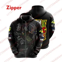 2024 New Spring Popular Racing Hoodie Zipper Printed Men's Sportswear Harajuku Casual Jacket Personalized Street Clothing