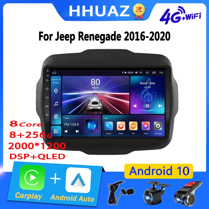 

Android Car Radio Carplay for Jeep Renegade 2016-2020 Carplay 2Din DVD Autoradio GPS Head Unit Auto Video Multimedia Player