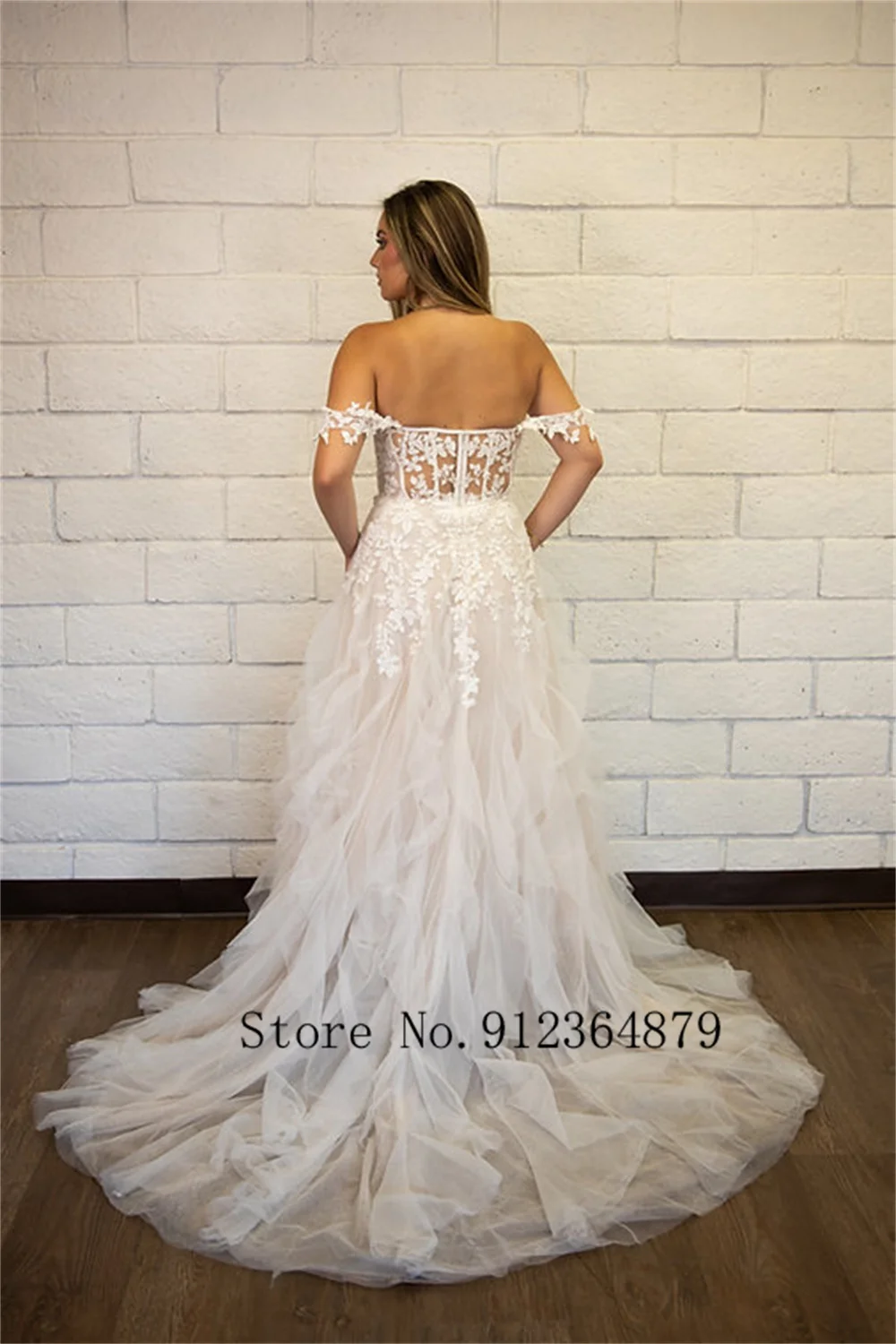 فستان زفاف ساحر عاري الكتفين على شكل قلب مزين بالدانتيل وكشكشة حورية البحر مصنوع حسب الطلب 2026 Vestido De Noival #4