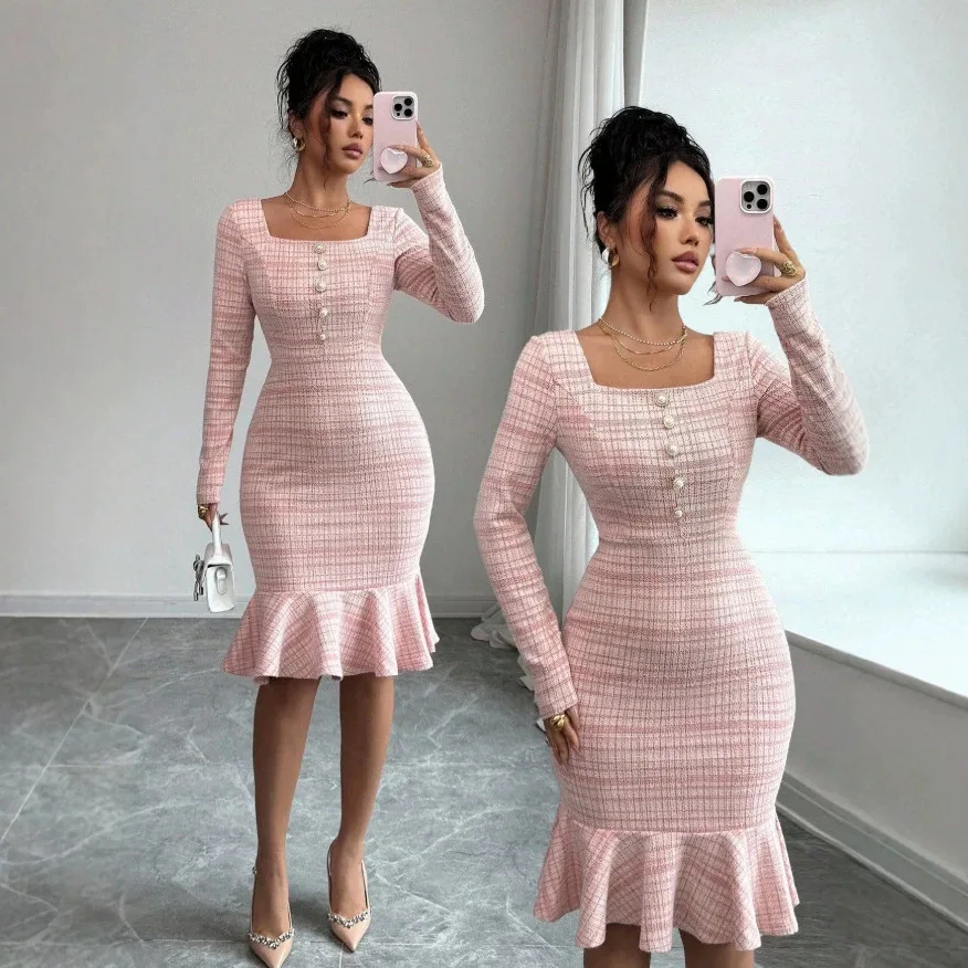 2026 Long-sleeved Short Plaid Coat With Lady-inspired Dress Summer Dresses 2026 Boho Maxi Vestidos Party