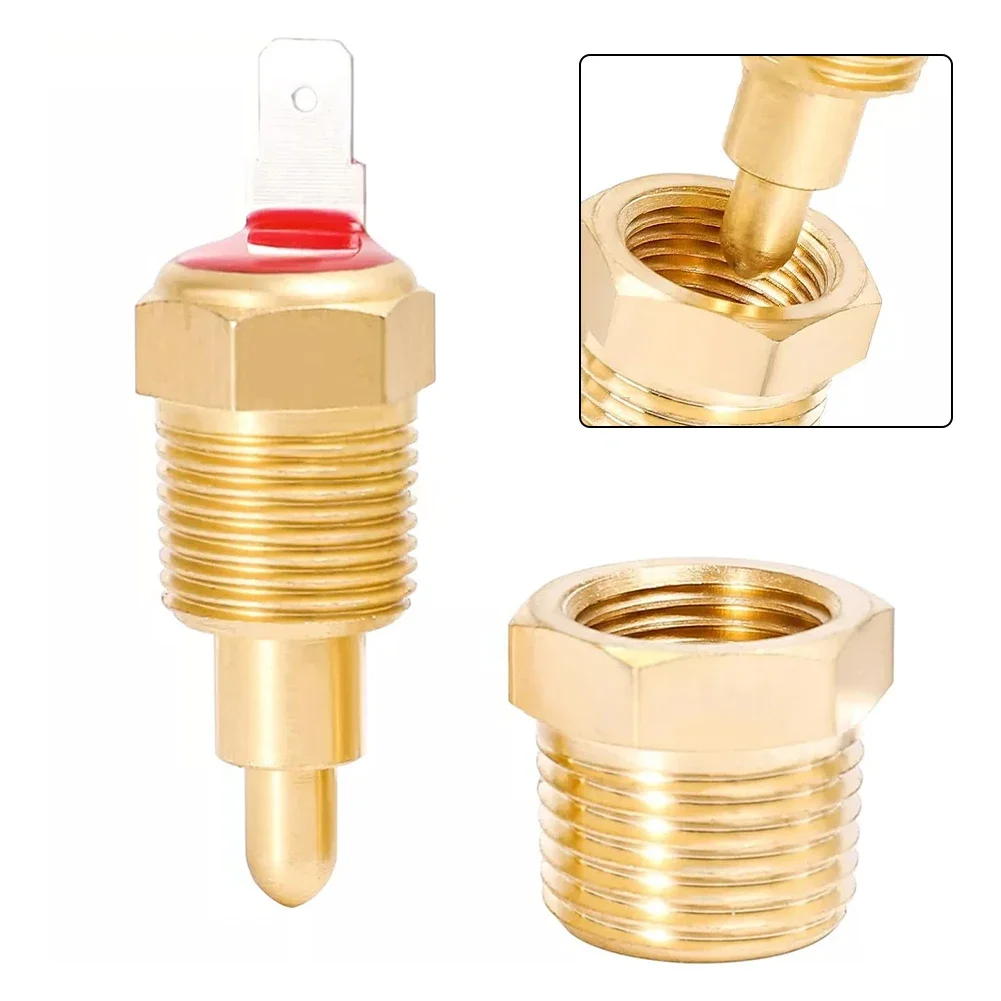 

COOLANT TEMP SENSOR ADAPTER FAN GROUNDING THERMOSTAT SWITCH 3/8" 1/2" INCH NPT Brass Thread-in Coolantwateroil Temperature Tool