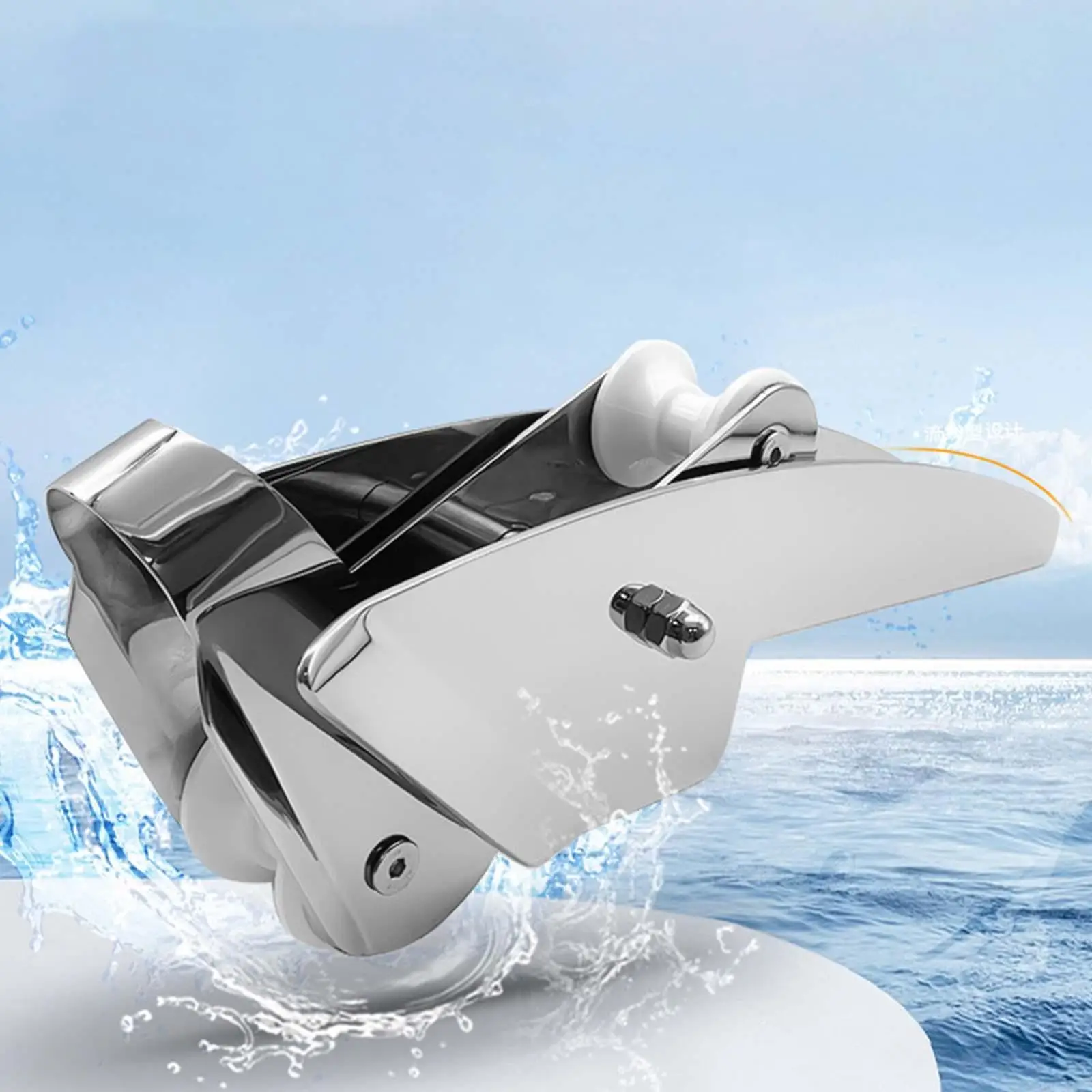 

Bow Anchor Roller Holder Easily Install Heavy Duty Support with Pivoting Double Roller Stainless Steel for Ship Yachts Marine