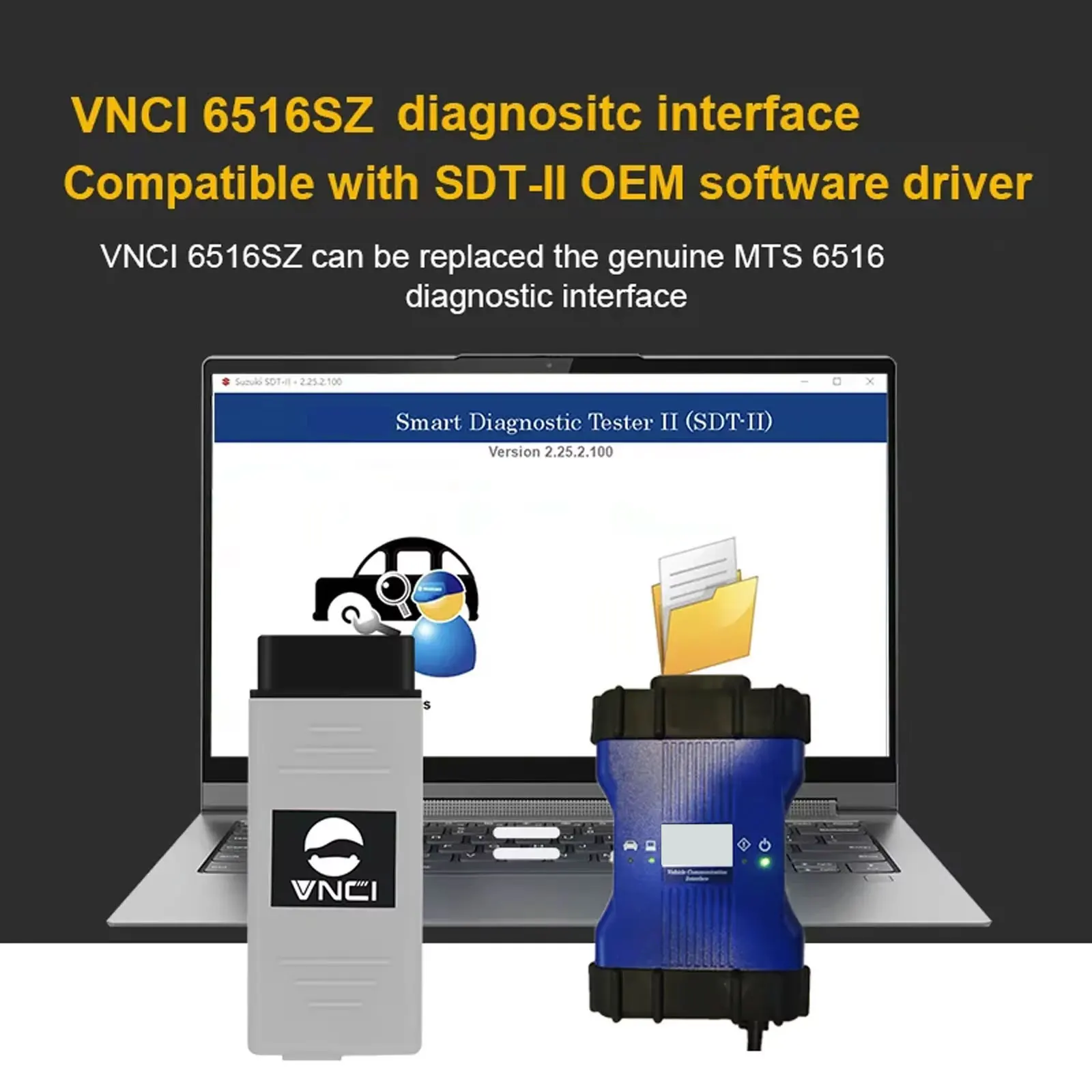 VNCI 6516SZ Diagnose-Scanner für Suzuki-Modelle, Programmier- und Wegfahrsperren-Tool, WLAN-Adapter, unterstützt CAN-BUS für STD2 OEM-Software – Detail 2