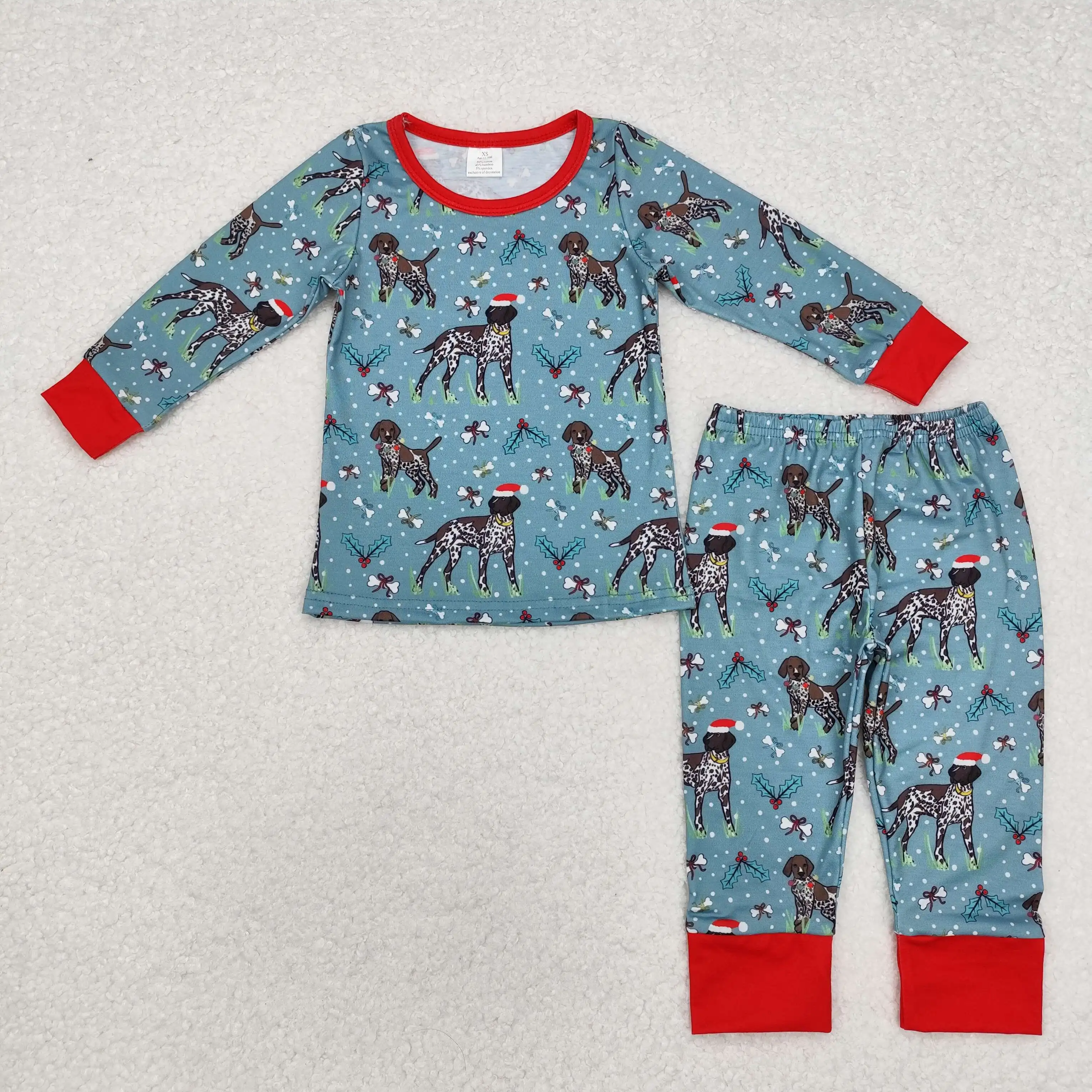 Wholesale RTS Children Infant Christmas Set Long Sleeves Shirt Pants Baby Boy Two Pieces Sleepwear Pajamas Kids Toddler Outfit