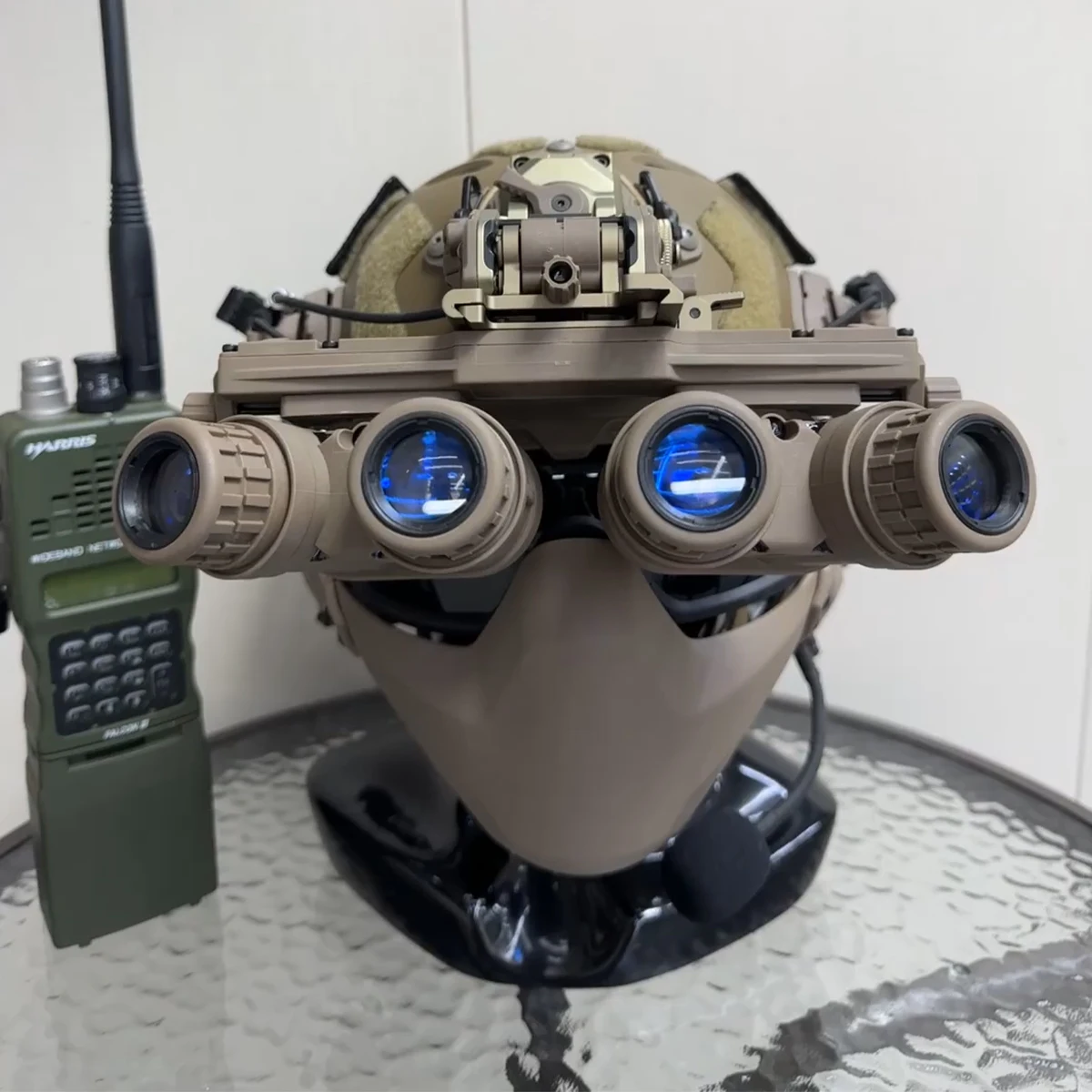 مجموعة خوذة تكتيكية مع حامل جهاز الرؤية الليلية GSGM، قناع واقٍ لنظارات سماعة الرأس طراز NVG لتصوير كرات الطلاء Airsoft