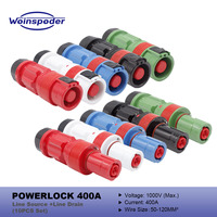 WOINSPODER 10PCS Set 1000V 400A Powerlock Line Source + Line Drain Single Pole Inline High Power Connector for Cable 50-120sqmm