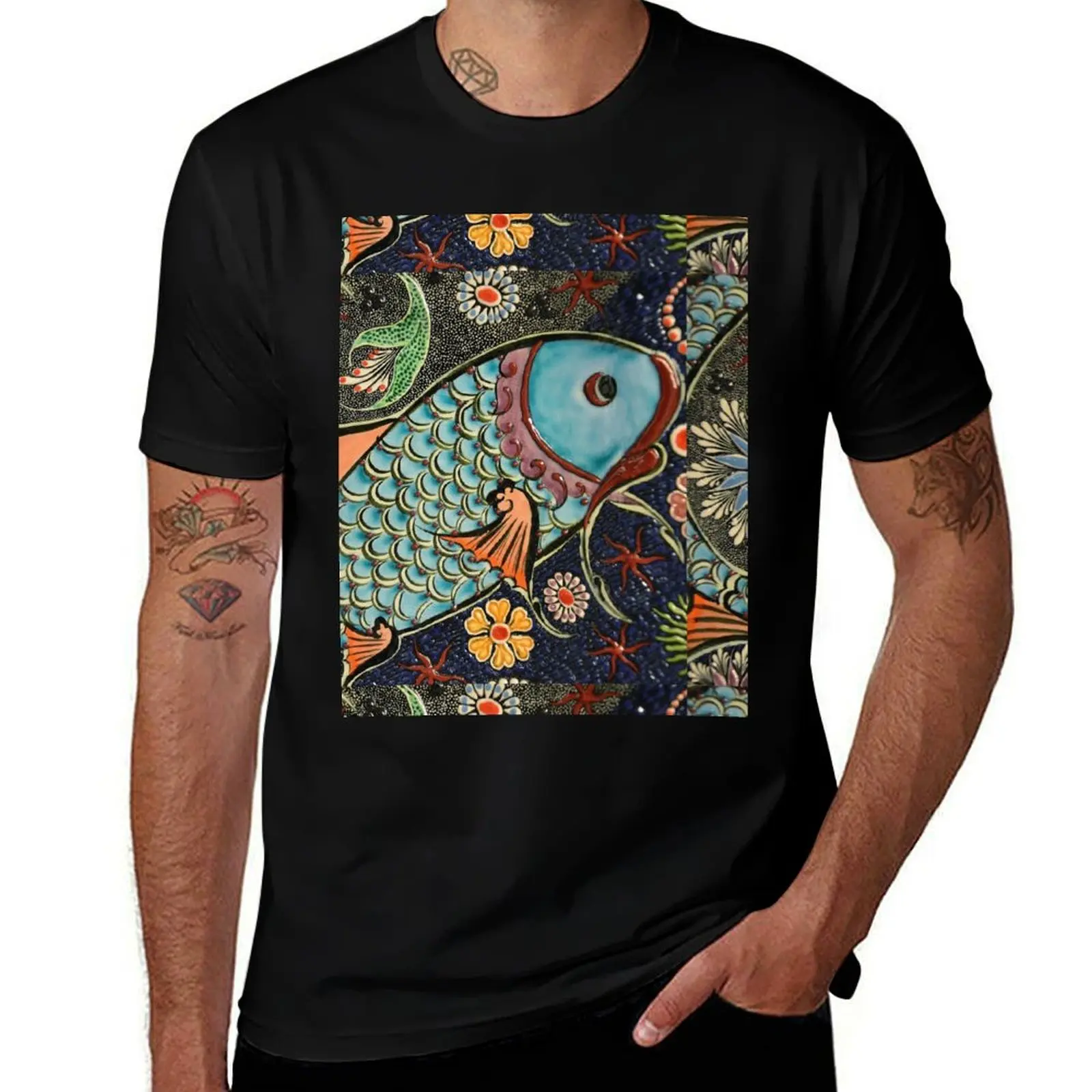 Asian Style Art - Fish T-Shirt vintage summer top man clothes t shirts for men