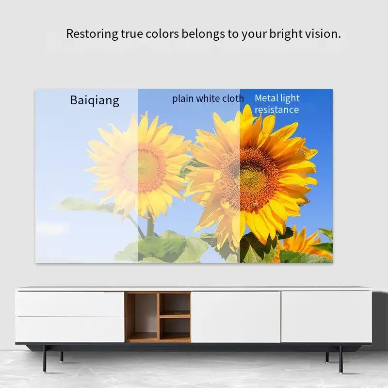 Rideau de projection directe portable, écran de projection pliable simple, grille dans le salon pendant la journée