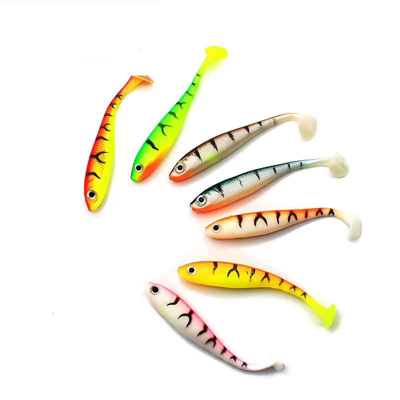 

5PCS Luya Bait Wild Fishing T-tail Soft Bait Wholesale Biomimetic Bait 7CM/2.1g Fake Mino Simulation