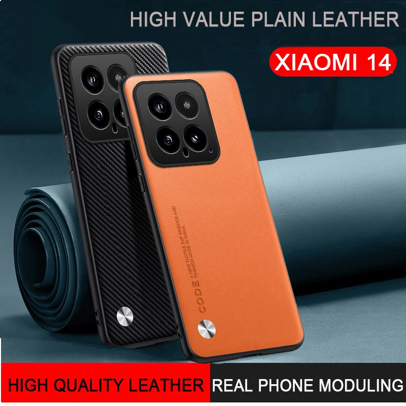 For Xiaomi 14 5G Plain Leather Case TPU Pure Color Cover Xiaomi 14 Pro Shockproof Phone Case Xiaomi 13 13 Ultra 13 Pro 13 Lite