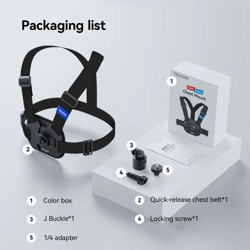 حزام تثبيت سريع الإصدار من TELESIN لـ GoPro Hero 13 12 11 10 9 8 7 6 5 لـ Insta360 SJCAM لـ DJI OSMO Action